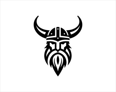 Viking Logo Design Vector Template. Nordic Viking logo. Viking face warrior modern simple logo. Viking Head Vector Illustration. Silhouette Nordic warrior symbol.