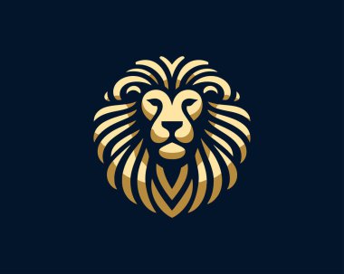 gold lion logo vector illustration