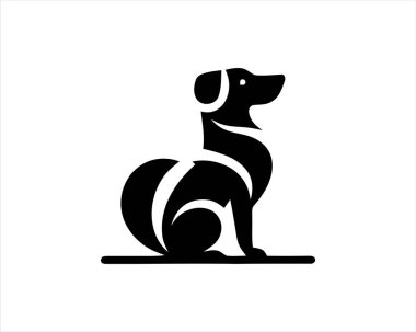 köpek simgesi logo vektör çizim şablonu