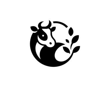 Cow Logo Vector for Farm and Agriculture, Dairy, Livestock, Branding clipart