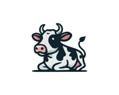 Cow Logo Vector for Farm and Agriculture, Dairy, Livestock, Branding clipart