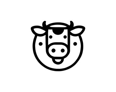 Cow Logo Vector for Farm and Agriculture, Dairy, Livestock, Branding clipart