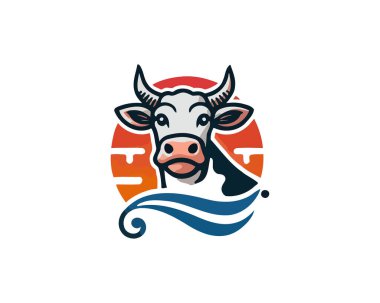 Cow Logo Vector for Farm and Agriculture, Dairy, Livestock, Branding clipart