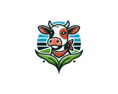 Cow Logo Vector for Farm and Agriculture, Dairy, Livestock, Branding clipart