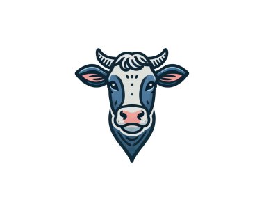 Cow Logo Vector for Farm and Agriculture, Dairy, Livestock, Branding clipart