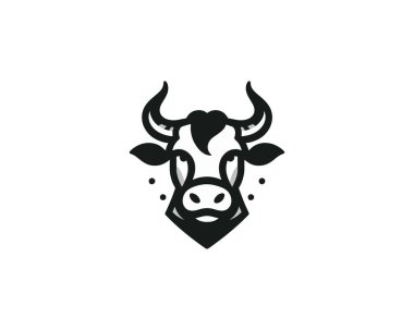 Cow Logo Vector for Farm and Agriculture, Dairy, Livestock, Branding clipart