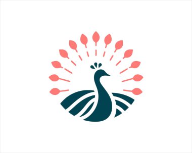 Peacock logo design icon symbol vector illustration. Peacock bird template. clipart