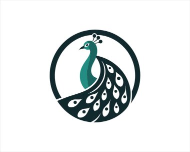 Peacock logo design icon symbol vector illustration. Peacock bird template. clipart