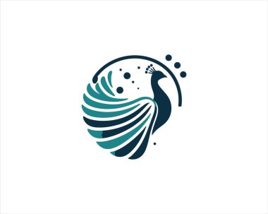 Peacock logo design icon symbol vector illustration. Peacock bird template. clipart