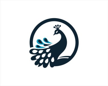 Peacock logo design icon symbol vector illustration. Peacock bird template. clipart