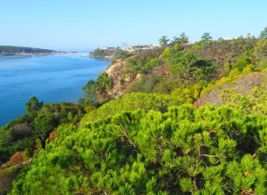 Beautiful Vila Nova de Milfontes at the Alentejo coastline of Portugal clipart