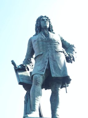 Barok müzisyeni George Frideric Handel 'in Almanya Halle' deki heykeli.