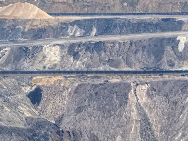Garzweiler Almanya 'sında enerji için kömür kazanmak için linyit madenciliği panoraması