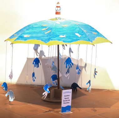 Aguas do Algarve 'nin su ve denizle ilgili Camara belediye veya belediye binasında ilginç bir sergi