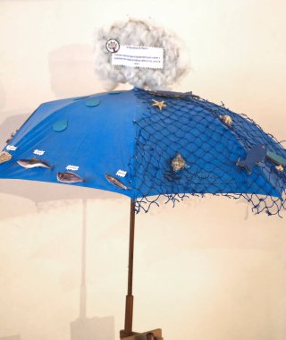 Aguas do Algarve 'nin su ve denizle ilgili Camara belediye veya belediye binasında ilginç bir sergi