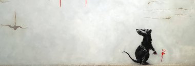 Banksy Müzesi 'nde ya da Banksy Müzesi' nde Lizbon 'daki ünlü pop-up sanatıyla.