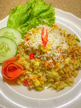 Sebzeli pilav, yakın çekim.