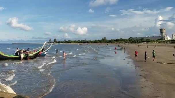 Північний Ачех Індонезія Листопада 2023 Рибалки Працюють Разом Щоб Підготувати — стокове відео