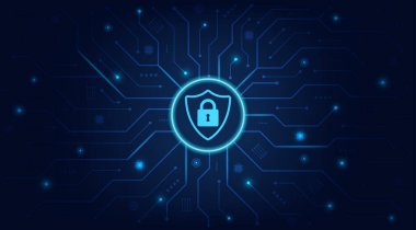 İş geçmişi için internet dijital güvenlik teknolojisi kavramı. Kişisel mahremiyet ve siber güvenlik için veri koruma kavramı tasarımı. Anahtar Deliği simgesi, Vektör ve Görüntü ile Kalkan.