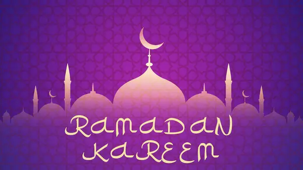 Ramadan Kareem banner with mosque, vector illustration Ramadan Mubarak greeting card