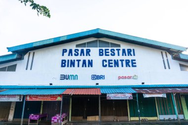 Tanjungpinang, Endonezya - 19 Şubat 2024: Batu 9 Balık Pazarı, Bintan Merkezi Pazarı olarak da bilinir. Tanjungpinang 'ın en ünlü balık pazarlarından birinde.