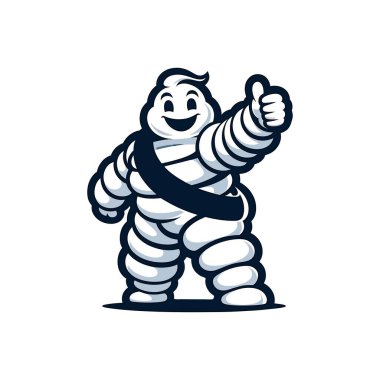 Michelin Man sevimli maskot karakter logosu tasarımı