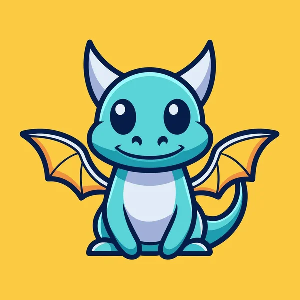 cute dragon cartoon mascot design. funny vector illustration