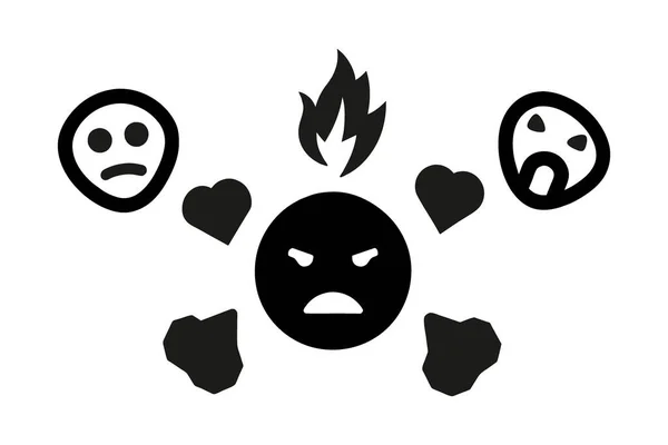 sad and angry emotion icon