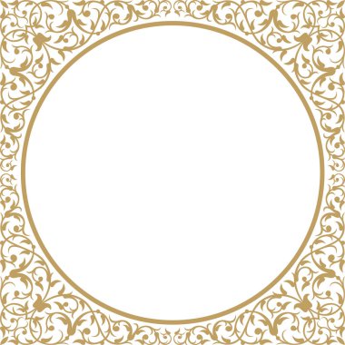 Merkezdeki kare ve yuvarlak çerçeve üzerindeki süs tasarımı için vektör illüstrasyonuName