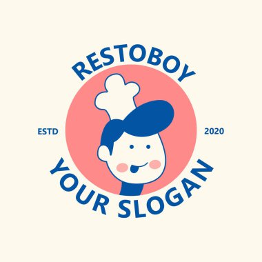 Şirketler ve dükkanlar için uygun basit bir konsept karakter gıda logosu