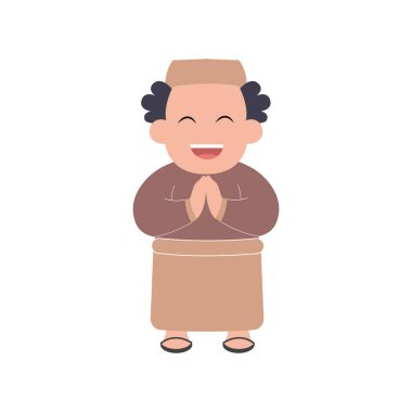 Basit bayram eğlencesini bozan sevimli bir çocuk karakterinin vektör çizimi