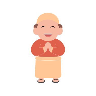 Basit bayram eğlencesini bozan sevimli bir çocuk karakterinin vektör çizimi