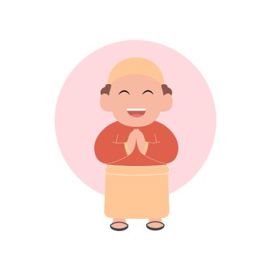 Basit bayram eğlencesini bozan sevimli bir çocuk karakterinin vektör çizimi