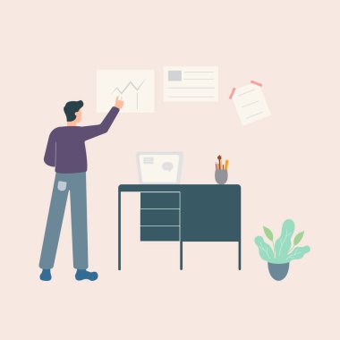 Adam, müşteri ve yatırımcı vektör illüstrasyonuna basit bir hedef sunuyor