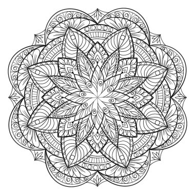 Yetişkinler için renklendirme mandala, zentangle, çiçek