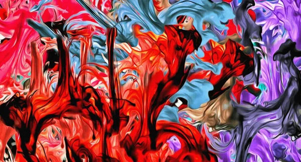 Astratto Sfondo Frattale Psichedelico Illustrazione Acquerello Stilizzato Macchie Colorate Sfocate — Foto Stock