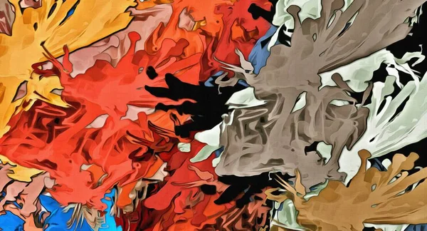Psychedelic Arka Plan Renginden Kaotik Lekeleri Fırça Darbeleri Farklı Boyutlarda — Stok fotoğraf