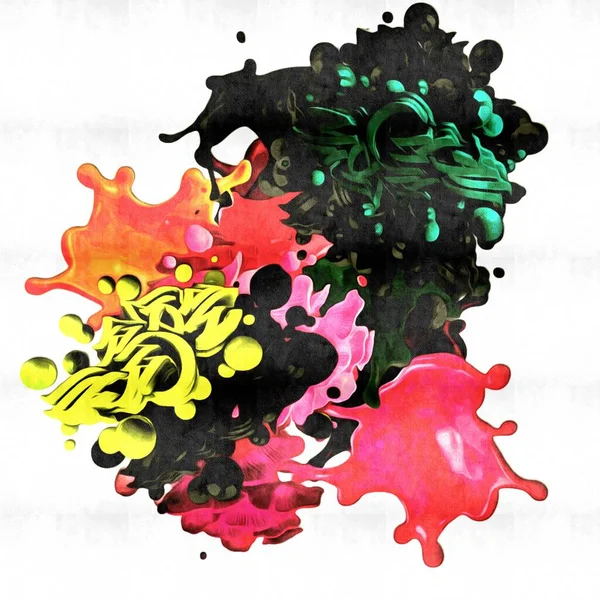 Fondo Psicodélico Abstracto Color Caótico Manchas Borrosas Pinceladas Diferentes Tamaños —  Fotos de Stock