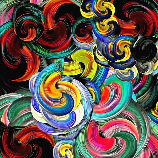 Fond Psychédélique Fractal Abstrait Aquarelle Stylisée Illustration Taches Colorées Chaotiquement — Photo
