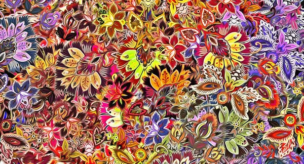 stock image abstract floral psychedelic background stylization of colored chaotic stickers in the form of leaves..