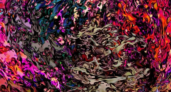 Streszczenie Psychodeliczny Fraktalne Tło Stylizowane Akwarela Ilustracji Kolorowe Chaotycznie Rozmazane — Zdjęcie stockowe