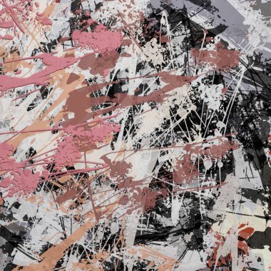 Abstract raster grunge background with blurred wavy smears of paint