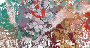 abstract background texture blurred chaotic brush strokes stylized watercolor paint..
