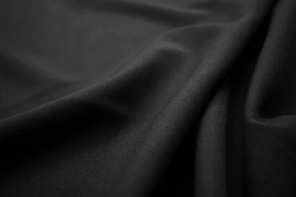 Sötét Fekete Szövet Textúrája Alacsony Fénykép Plexus Szálak Ruházati Ipar — Stock Fotó