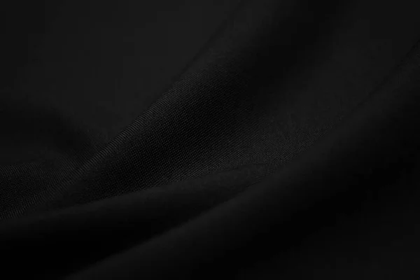 Tekstura Ciemnoczarnej Tkaniny Zbliżenie Zdjęcie Poniżej Pasa Nici Splotu Przemysł — Zdjęcie stockowe