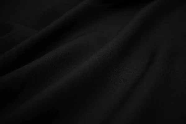 Textura Tmavě Černé Tkaniny Detailní Záběr Slabá Fotka Plexusová Vlákna — Stock fotografie