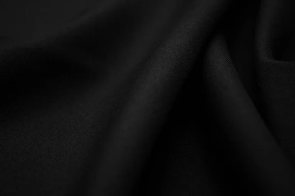 Текстура Темно Черной Ткани Крупным Планом Фото Низким Ключом Сплетение — стоковое фото