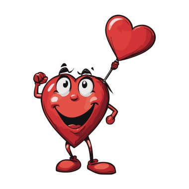 Sevimli ve komik sevgililer günü çizgi film vektör simgesi