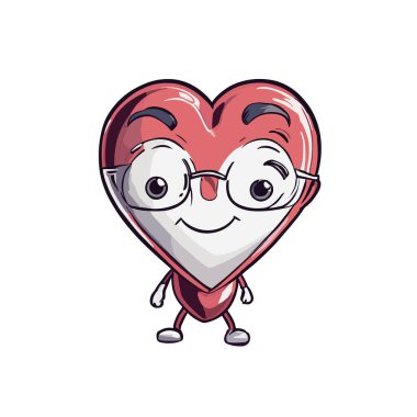 kalp sevgisi çizgi film maskot tasarımı vektör çizimi