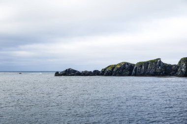 Güney Amerika, Şili 'deki Cape Horn Adası' nın Rocky arazisi.